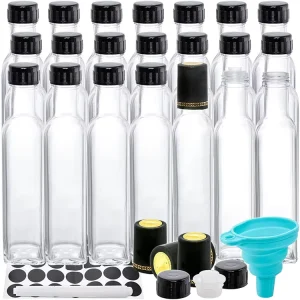 250ml 8oz Empty Woozy Spice Dressing Chili Table Glass Salad Hot Sauce Bottle With LeakProof Cap