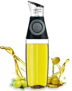 250ml Clear Glass Kitchen Oil and Vinegar Dispenser Bottle with Press Measure