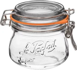 250ml French Style Glass Canning Jar with Round Body, Airtight Rubber Seal, and Glass Lid 8oz