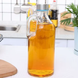 250ml Household Leak-Proof Glass Oil Pot with Screw Cap for Soy Sauce, Vinegar, Sesame Oil, and Condiments