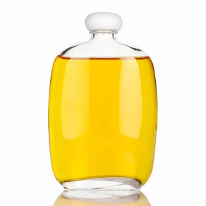 250ml Transparent Glass Juice Beverage Bottles with White Plastic Cap