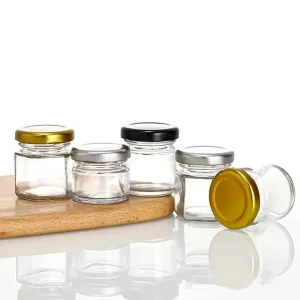 25ml 0.85oz Mini Round Glass Airtight Food Storage Jam Jelly Pickle Jar with Metal Lid