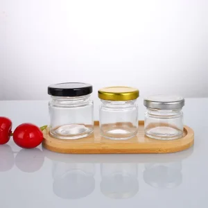 25ml-150ml Round Wide-Mouth Airtight Glass Mason Jar with Screw Cap, Screen Printed, for Sugar Food Storage