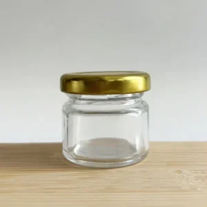 25ml 30ml Mini Mason Glass Jar with Gold Lid for Wedding Craft Herb Spice Jam Candle Honey