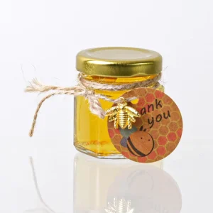 25ml 45ml 50ml 60ml 85ml 100ml Hexagonal Mini Honey Glass Jar With Gold Lid