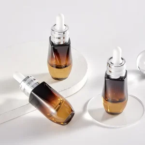 25ml Glass Oil Dropper Bottle Measurements square Transparent Glass Dropper Bottle for White Cosmetics Packaging