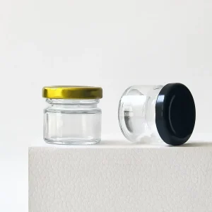 25ml Mini Glass Honey Jar with Golden Lid