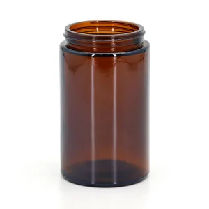 260 ml Amber and clear Round Glass Cosmetic Cream Jar
