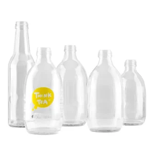 275ml 330ml Soda Water Glass Bottle Flint Clear Bottle for Kombucha Juice Glass Bottle with Aluminum Caps