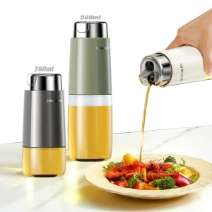 280ml 500ml Kitchen Rapeseed Olive Corn Oil Vinegar Soy Sauce Auto Flip Glass Bottle Dispenser