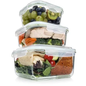 28oz/840ml Glass Meal Prep Storage Containers with Airtight BPA-Free Locking Lids