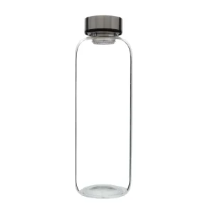 2L Single-Wall Borosilicate Glass Water Bottle with Bamboo and Stainless Steel Lid