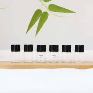 2ML Clear Glass Sample Bottle With Cap for Essential Oil and Perfume Travel Pack