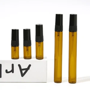 2ml 3ml 5ml 10ml Glass Amber Spray Bottle Clear and Brown Glass Spray Bottle Sprayer Small Capacity Glass Perfume Bottle