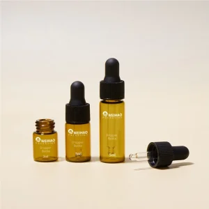 2ml 3ml 5ml Custom Small Refillable Round Empty Luxury Glass Bottling Perfume Oil Spray Serum Essential Sample Dropper Bottle