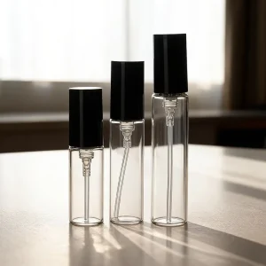 2ml 3ml 5ml Round Mini Transparent Refillable Glass Perfume Sample Spray Bottles