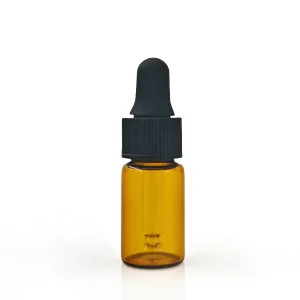 2ml Amber Glass Tube Sample Serum Dropper Bottle for Essential Oil and Cosmetics