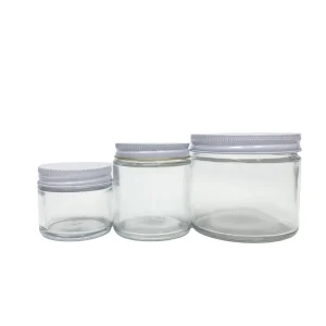 2oz 4oz 8oz Straight Sided Round Series Food Storage Mason Jar with White Metal Canning Lid Plastisol Coated