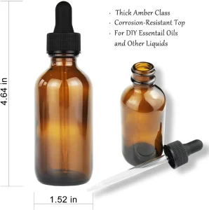 2oz Amber Glass Dropper Bottles Tincture Bottles Leakproof for Essential Oil