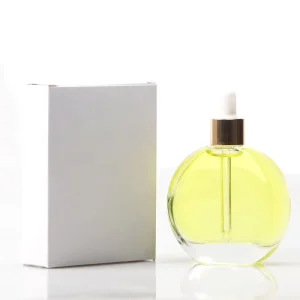 2oz Eco friendly Recyclable Glass Dropper Bottle Screen Printing Silver Cap White Packaging Box for Eye Drops Essential Oils