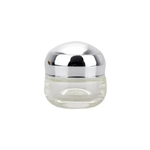 2oz Frosted Clear Glass Jar with Silver Lid for Body Butter and Body Scrub