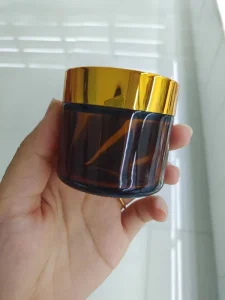 2oz Glass Cream Jar 15ml 30ml 50ml 60ml 125ml Amber Brown with Gold, Silver or Black Lid