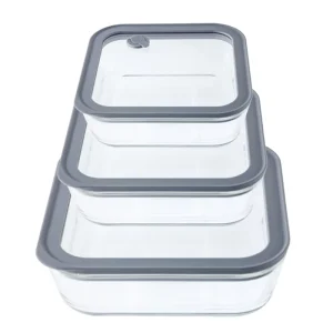 3-Pack Glass Food Storage Containers with Lids for Lunch Boxes