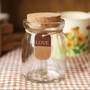 3.4oz 100ml Mini Glass Wish Favor Bottle for Wedding Favors with Cork Lid