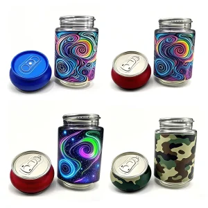 3.5g Colorful Glass Jars for Candy Soda Smell Proof Packaging 100ml 135ml Gummy Soda Top Cans