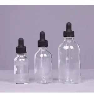 30 60 125ml Transparent Brown Glass Dropper Bottle
