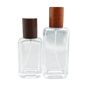 30 ml 50 ml Fancy Glass Empty Perfume Bottles with Wooden Cap Cosmetic Glass Spray Bottle Atomizer Perfume Bottle