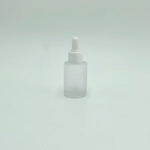 30 ml Glass Dropper Bottle Flat Shoulder Glass Bottle Round With Dropper Sandblasted Essential Oil Glass Dropper Bottle