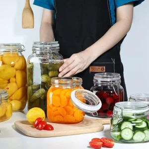3000ml Glass Food Storage Jar with Airtight Clamp Lid for Flour, Cereal, Coffee, Pasta and Canning