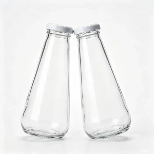 300ml 10oz Clear Empty Glass Beverage Bottle for Coffee Milk Tea and Juice with Screw Cap and Customized Logo