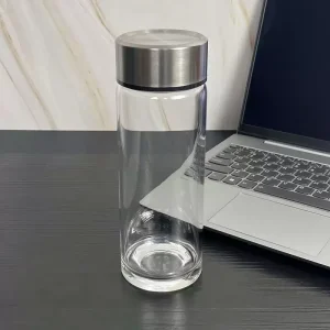 300ml 350ml 400ml 500ml Clear Reusable Glass Bottle for Water and Juice with Custom Logo