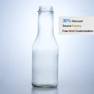 300ml/350ml Empty Glass Beverage Bottle with Lid, Wide Mouth, and Recyclable Design