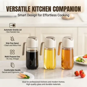 300ml 500ml Glass Oil and Vinegar Dispenser Bottle 10oz 17oz