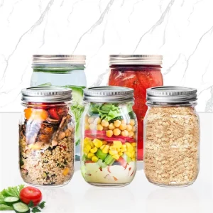 300ml 600ml 750ml 32oz Glass Storage Mason Jar with Metal Lid