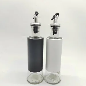 300ml Colorful Glass Oil Bottle with Magnetic Lid, Microwavable, for Kitchen Food Storage