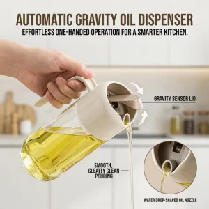 300ml Glass and Plastic Kitchen Cooking Oil Dispenser Bottle with Metal Components