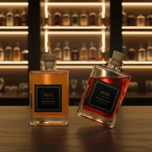 300ml Square Transparent Glass Bottle for Juice and Wine