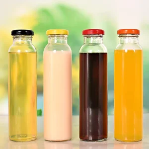 300ml Transparent Glass Beverage and Juice Bottle with Screw Cap 320ml Capacity for Tequila and Champagne