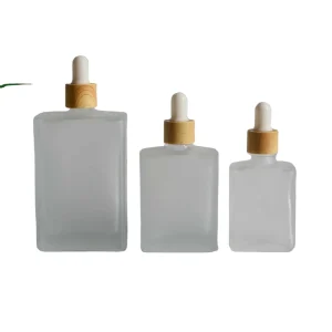 30~100ml Glass Dropper Bottles Square Frosted Cosmetic Packaging Essential Oil Serum Dropper Bottles Eye Dropper