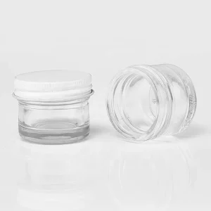 30ML Transparent Glass Containers Wide Mouth Glass Bottle Jars for Body Cream Packaging With Metal Lid