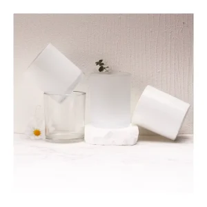 30cl 10oz Matte Black Glass Candle Jar with Rose Gold Metal Lid and Box