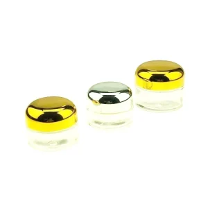 30g 15g 1OZ 0.5OZ Clear Engraved Cream Glass Jar Gold Lid Screw Cap Cosmetic Bottle Airtight Round