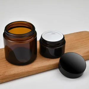 30g 50g 60g 270g Amber Glass Cream Jar Brown Light-Proof Cosmetic Refillable Bottle 100g Eye Cream Face Cream Empty Bottle