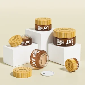30g 50g Jar Cosmetic Luxury Envases De Vidrio Container with Wood Bamboo Lid Glass Jar 20ml