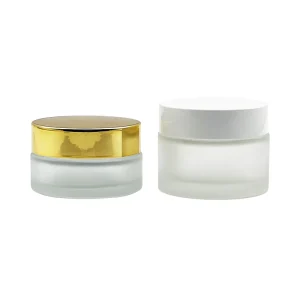 30g 50g Luxury Face Cosmetic Containers Custom Empty Frosted Cosmetic Cream Glass Jar With Lids