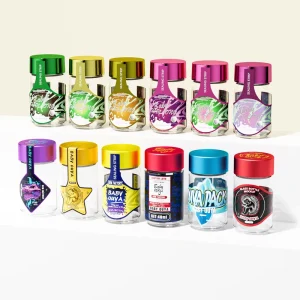 30g Glass Jar Bottle 5 Pack with Child Resistant Lid
